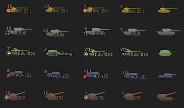 Иконки в стиле «Hard Icons» для World of Tanks 1.24.0.1
