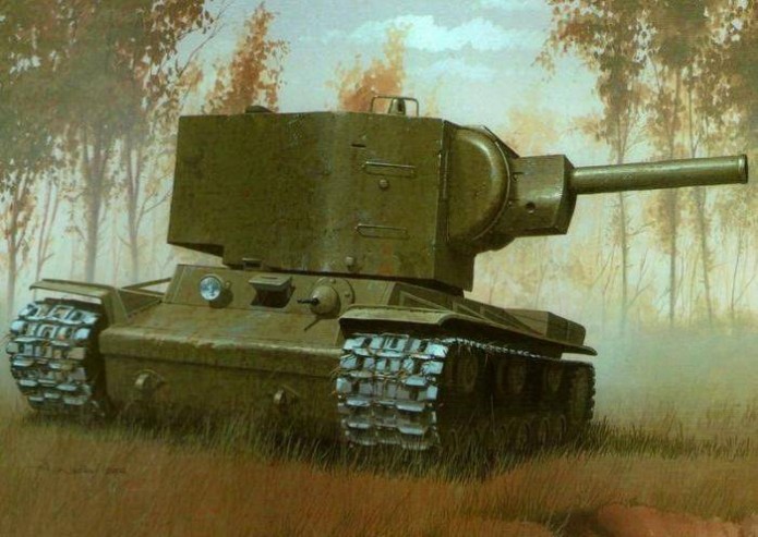 КВ-2 - живой пример медленного и большого танка с хорошей броней и мощным вооружением
